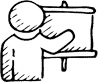 Animated doodle video creation software interface showcasing features like text-to-speech and instant translations.